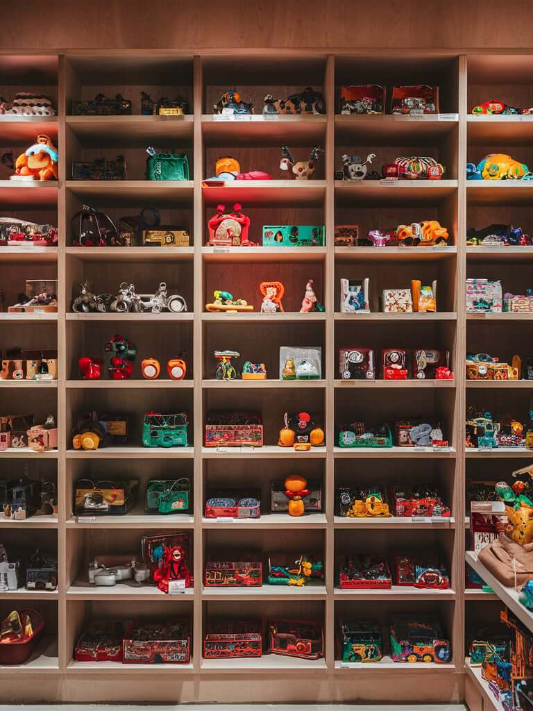 Happy baby playing with toys